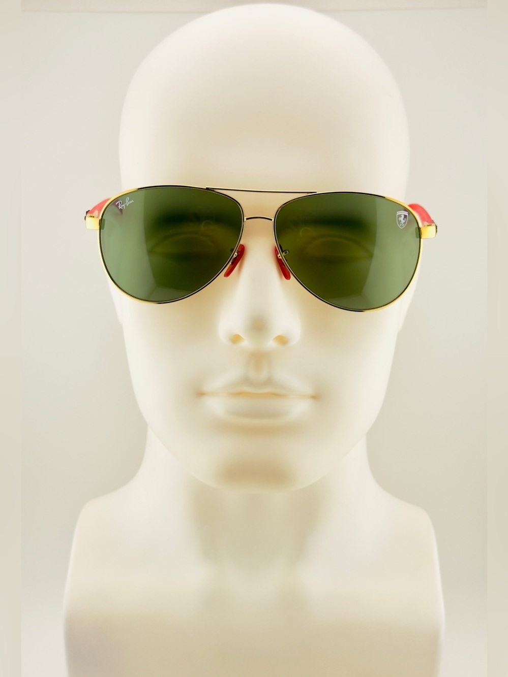 Ray-Ban Scuderia Ferrari Sunglasses RB8313M Gold Frame Brown Gradient Lenses - Picture 3 of 15